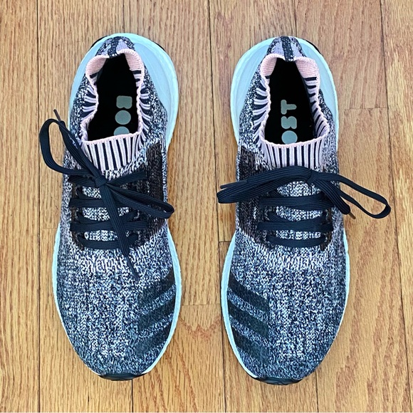 ADIDAS black pink carbon white knit no tongue ULTRABOOST UNCAGED SNEAKERS - Picture 2 of 9
